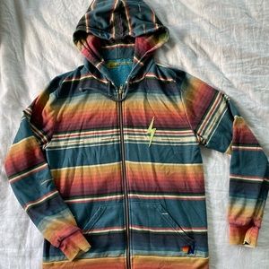 Aviator Nation TULUM BOLT STITCH HOODIE - BLUE Large